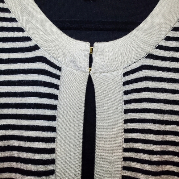Talbots Women's Black and White Cardigan Stripe Sz XLP - Picture 3 of 9